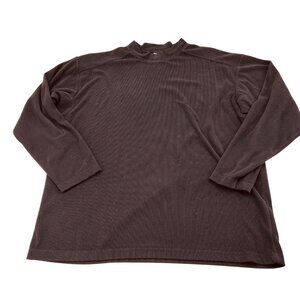 Columbia Mens XL Black Long-Sleeve Ribbed Pullover Shirt 100% Polyester